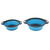 Maxbell Camping Hiking Collapsible Colander Kitchen Folding Strainer Basket L Blue