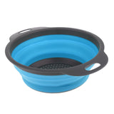 Maxbell Camping Hiking Collapsible Colander Kitchen Folding Strainer Basket L Blue