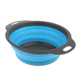 Maxbell Camping Hiking Collapsible Colander Kitchen Folding Strainer Basket L Blue