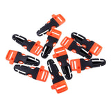 Maxbell 10pcs Cord Bracelet Side Release Buckle Survival Whistle 7.5x3.5cm Orange