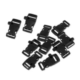 Maxbell 10pcs Cord Bracelet Side Release Buckle Survival Whistle 5.5x3.5cm Black