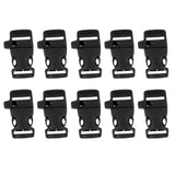 Maxbell 10pcs Cord Bracelet Side Release Buckle Survival Whistle 5.5x3.5cm Black