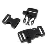 Maxbell 10pcs Cord Bracelet Side Release Buckle Survival Whistle 5.5x3.5cm Black