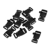 Maxbell 10pcs Cord Bracelet Side Release Buckle Survival Whistle 5.5x3.5cm Black