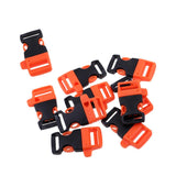 Maxbell 10pcs Cord Bracelet Side Release Buckle Survival Whistle 5.5x3.5cm Orange