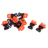 Maxbell 10pcs Cord Bracelet Side Release Buckle Survival Whistle 5.5x3.5cm Orange
