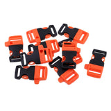 Maxbell 10pcs Cord Bracelet Side Release Buckle Survival Whistle 5.5x3.5cm Orange