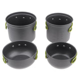 Maxbell Portable Outdoor Cookware Camping Picnic Cooking Bowls Pans Pots Set of 4