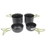 Maxbell Portable Outdoor Cookware Camping Picnic Cooking Bowls Pans Pots Set of 4