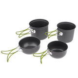 Maxbell Portable Outdoor Cookware Camping Picnic Cooking Bowls Pans Pots Set of 4