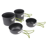 Maxbell Portable Outdoor Cookware Camping Picnic Cooking Bowls Pans Pots Set of 4
