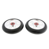 Maxbell 1 Pair Replacement 110mm Stunt Scooter Wheels with Standard Bearings Silver