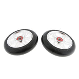 Maxbell 1 Pair Replacement 110mm Stunt Scooter Wheels with Standard Bearings Silver