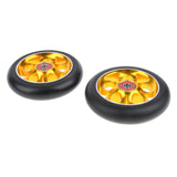 Maxbell 1 Pair Replacement 110mm Stunt Scooter Wheels with Standard Bearings Gold 2