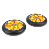 Maxbell 1 Pair Replacement 110mm Stunt Scooter Wheels with Standard Bearings Gold 2