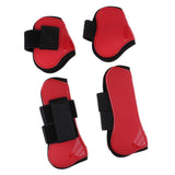 Maxbell 2 Pairs Horse Leg Boots Front Hind Leg Tendon Protect Equestrian Red
