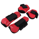 Maxbell 2 Pairs Horse Leg Boots Front Hind Leg Tendon Protect Equestrian Red