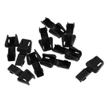 Maxbell 10 Pieces Plastic Zipper Puller End Lock Zip Pull End for 3-4mm Cord Black