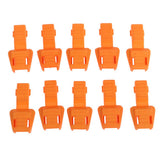 Maxbell 10 Pieces Plastic Zipper Puller End Lock Zip Pull End for 3-4mm Cord Orange