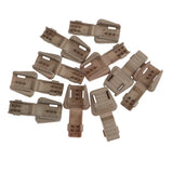 Maxbell 10 Pieces Plastic Zipper Puller End Lock Zip Pull End for 3-4mm Cord Brown
