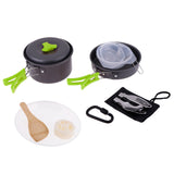 Maxbell Aluminum Camping Mess Kit Cookware Cutlery Foldable Pot Pan Bowl Dish Green