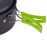 Maxbell Aluminum Camping Mess Kit Cookware Cutlery Foldable Pot Pan Bowl Dish Green