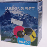 Maxbell Aluminum Camping Mess Kit Cookware Cutlery Foldable Pot Pan Bowl Dish Green