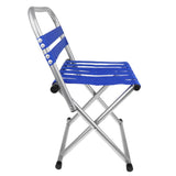 Maxbell Portable Alloy Folding Chair Stool Seat For Outdoor Fishing Garden Picnic Small Blue