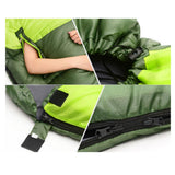 Maxbell Waterproof Camping Warm Hollow Cotton Splicing Sleeping Bag Army Green Left