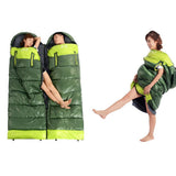 Maxbell Waterproof Camping Warm Hollow Cotton Splicing Sleeping Bag Army Green Left