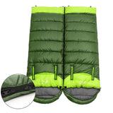 Maxbell Waterproof Camping Warm Hollow Cotton Splicing Sleeping Bag Army Green Left
