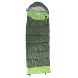 Maxbell Waterproof Camping Warm Hollow Cotton Splicing Sleeping Bag Army Green Left