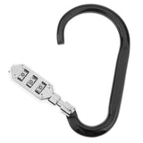 Maxbell Carabiner Hook Buckle Clip Keychain with 3 Digits Combination Lock Big Black