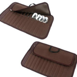 Maxbell Portable Travel Camping Picnic BBQ Fork Chopstick Cutlery Storage Bag Brown