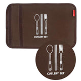Maxbell Portable Travel Camping Picnic BBQ Fork Chopstick Cutlery Storage Bag Brown