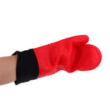 Max Heat Resistant Silicone Oven Glove Pot Holder Grilling Cooking Baking Red