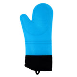 Max Heat Resistant Silicone Oven Glove Pot Holder Grilling Cooking Baking Blue