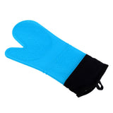 Max Heat Resistant Silicone Oven Glove Pot Holder Grilling Cooking Baking Blue