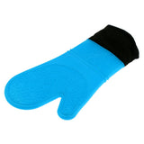 Max Heat Resistant Silicone Oven Glove Pot Holder Grilling Cooking Baking Blue