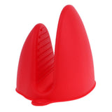 Max Silicone Hot Pot Holder Oven Grip Pinch Mitts Finger Tab Protector Red