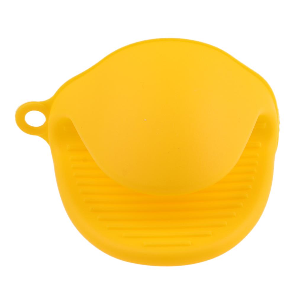 Max Silicone Hot Pot Holder Oven Grip Pinch Mitts Finger Tab Protector Yellow