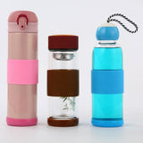 Max Outdoor Silicone Round Non-slip Water Bottle Mug Cup Sleeve Cover Light blue