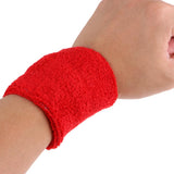 Maxbell Sports Basketball Badminton Unisex Cotton Sweatbands Wristbands red