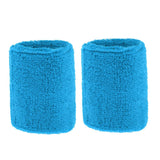 Maxbell Sports Basketball Badminton Unisex Cotton Sweatbands Wristbands light blue