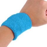 Maxbell Sports Basketball Badminton Unisex Cotton Sweatbands Wristbands light blue