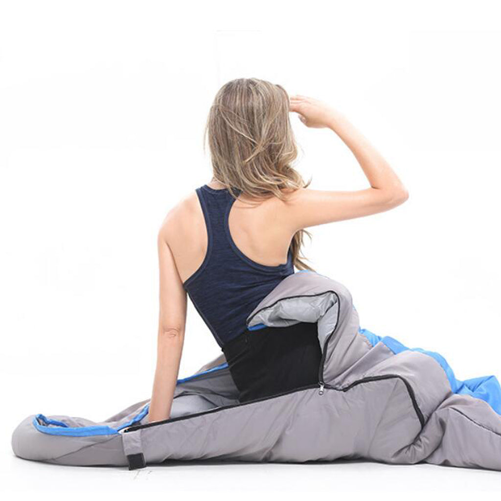 Maxbell Lightweight 4 Season Camping Hiking Envelope Sleeping Bag with Hood Blue