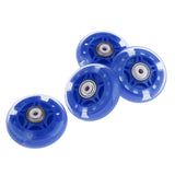 Maxbell 4Pcs Inline Sliding Flash PU Roller Skate Wheels for Skating Shoes blue