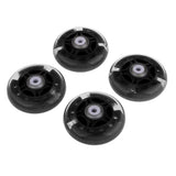 Maxbell 4Pcs Inline Sliding Flash PU Roller Skate Wheels for Skating Shoes black