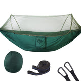 Maxbell Camping Hammock with Mosquito Net for Outdoor Hiking Travel Backyard  Dark Green