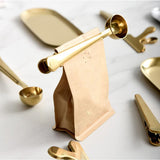 Maxbell 2-in-1 Stainless Steel Coffee Spoon with Food Storage Sealing Bag Clip